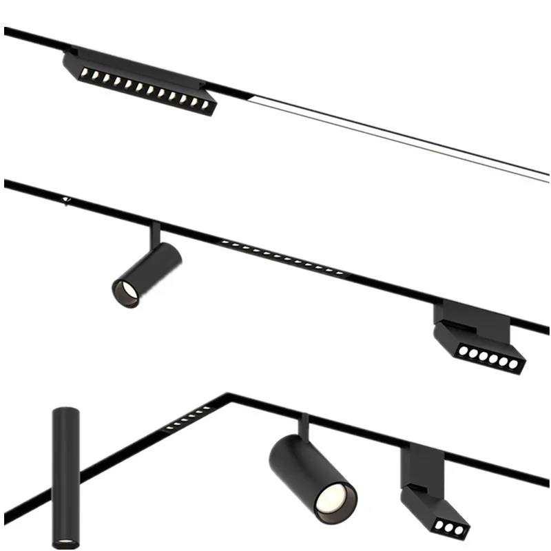 6W 12W 18W 48v magnetic led track light with tuya smart track light system cob linear rail lighting magnetic track rail system