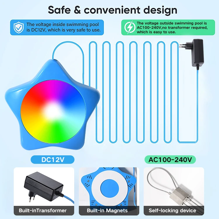 20 Вт подводный Rgb затемняемый музыкальный синхронизирующий свет погружной светодиодный бассейн для наземного бассейна
