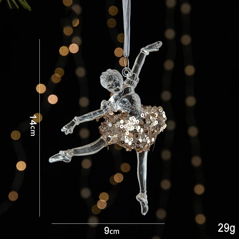 New transparent colorful Christmas pendant bell carriage acrylic crystal pendant Christmas decorations