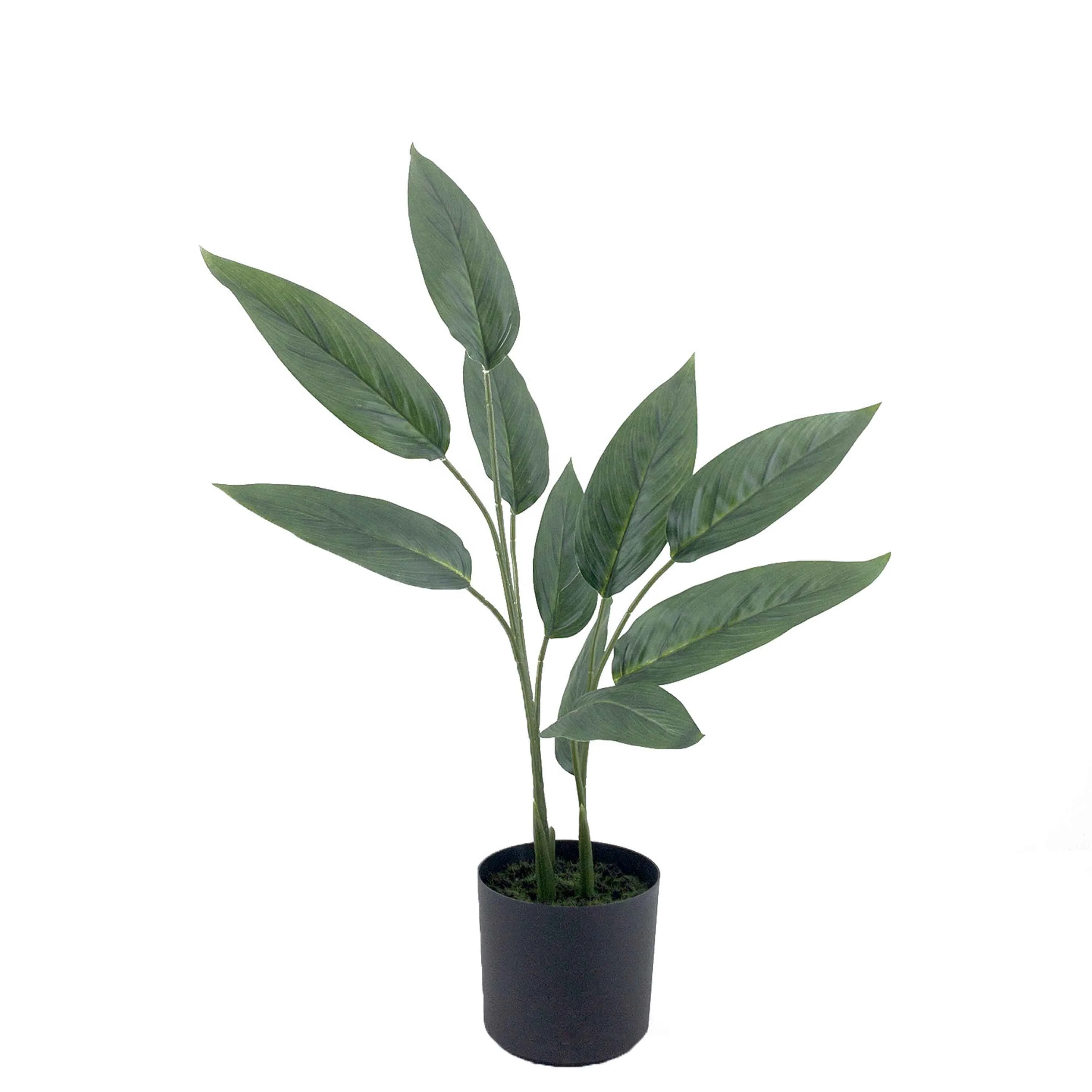 China Supplier Wholesale Cheap Green Artificial Plants Leaves Bonsai With plastic Pot For Home Decoration