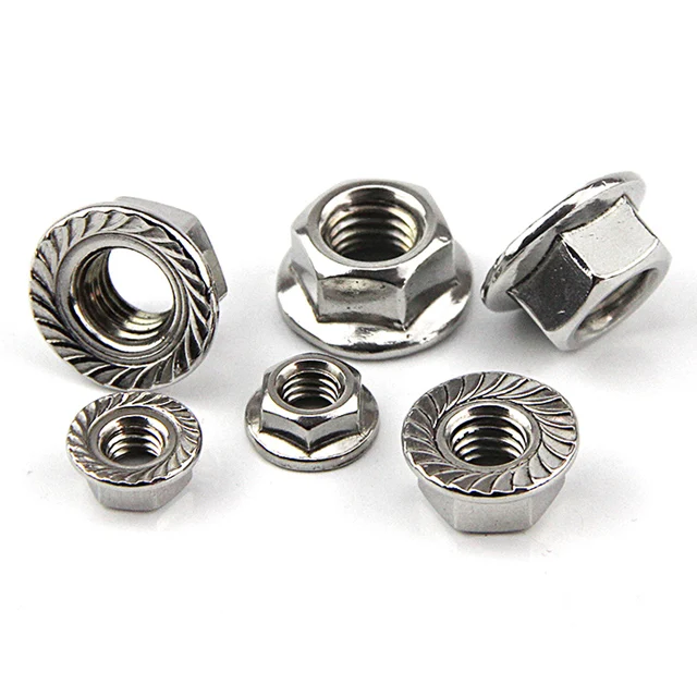 Factory customized wholesale flange nuts M8 M12 M5 Stainless Steel 3/8 Hex Flange Nut