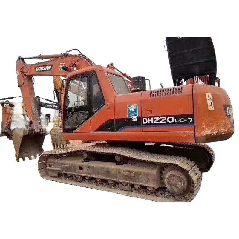 Original DOOSAN DH220LC-7 Used Excavator 22ton Large Crawler Bucket Municipal construction Excavators dh 220 225  For Sale
