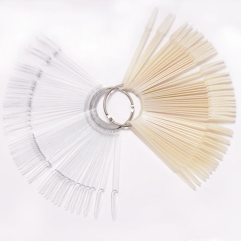 Nail Supplies Nail Color Display Card With Ring 50Pcs Fan-Shaped Nail Polish Practice Board