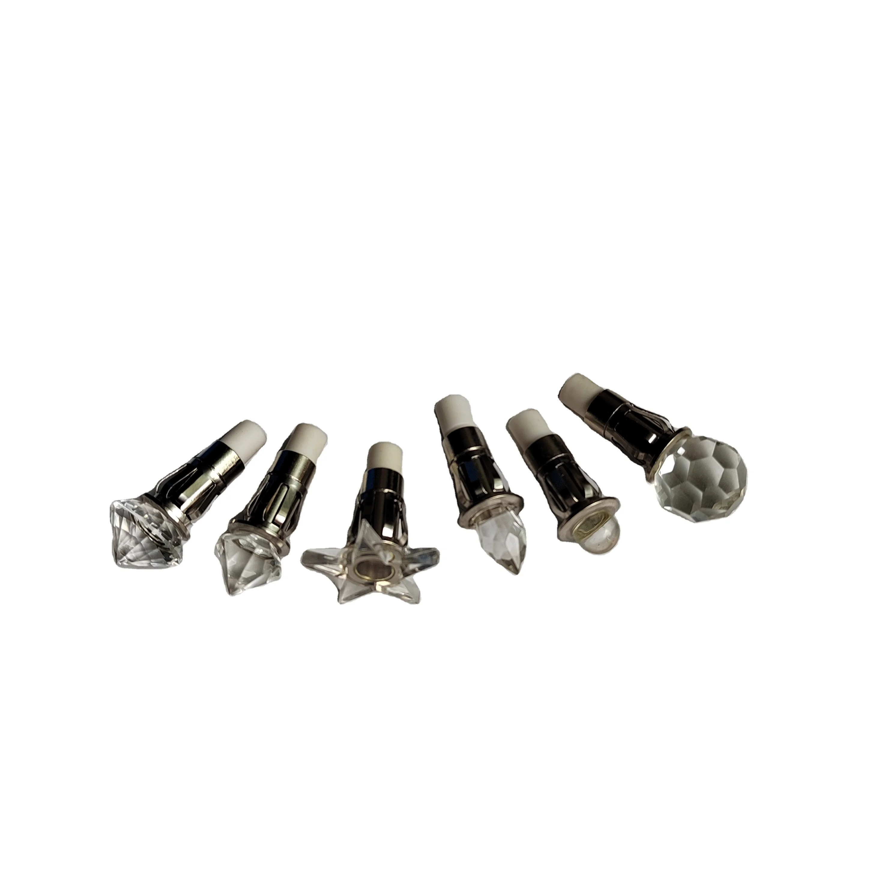 Various shape hotel luxury Crystal stainless steel fiber optic end pieces for ceiling lighting
