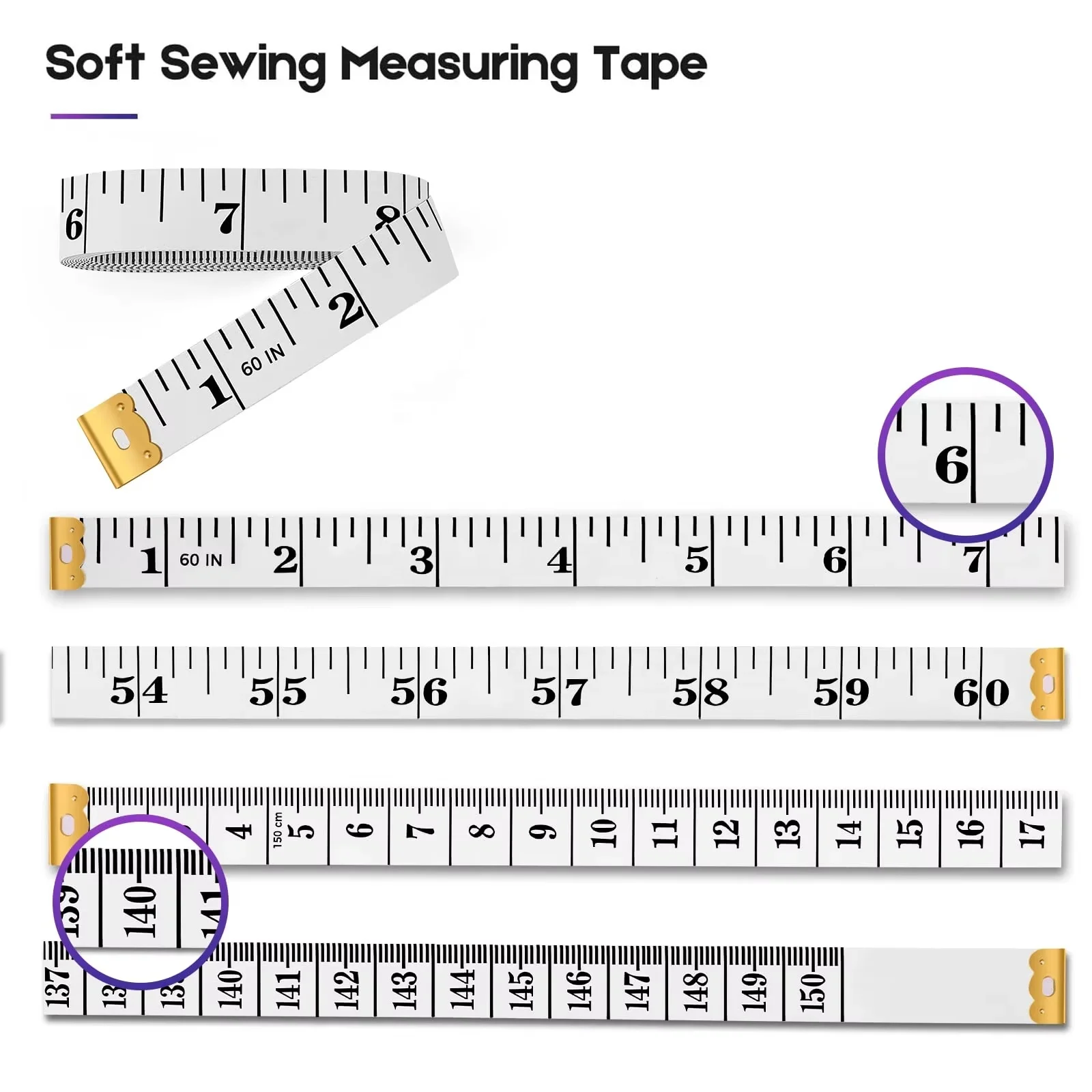 Durable Soft 1.5 Meter 300 CM Sewing Tailor Tape Body Measuring Measure Ruler Dressmaking PVC Plastic High Quality