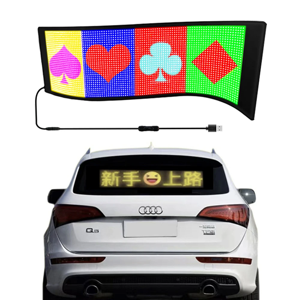 Hot Sale Led Display Car Rear Window Mounted Screen Advertising App Controlled Programmable Car Flexible Led Full-Color Display