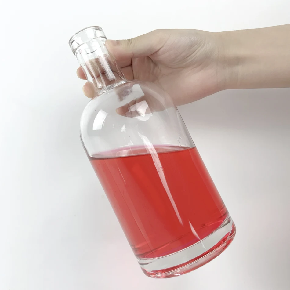750ml 500ml round shoulder buy glass liquor bottles for vodka whiskey tequila wine package