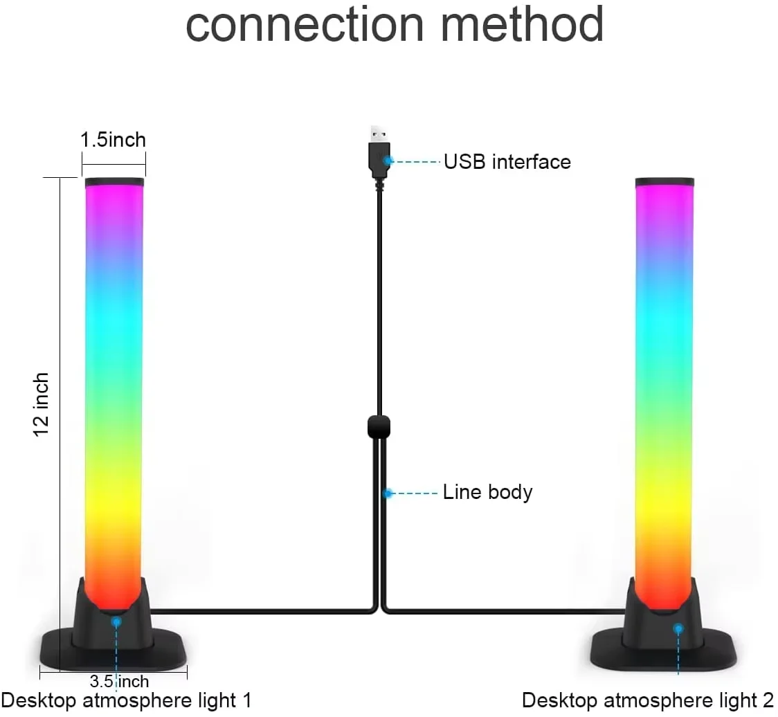 Modern Style Multicolor Smart Lighting Bars LED Light Source WiFi Switch Bedroom Gaming Table Music Rhythm Plastic Wood App