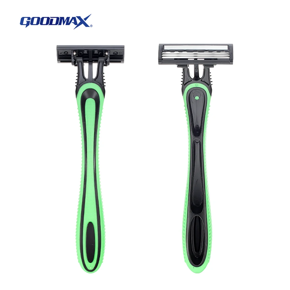 GOODMAX Wholesale Mens Shaver Waterproof Adjustable Steel Blade Shaving Razor Triple Blade for Men