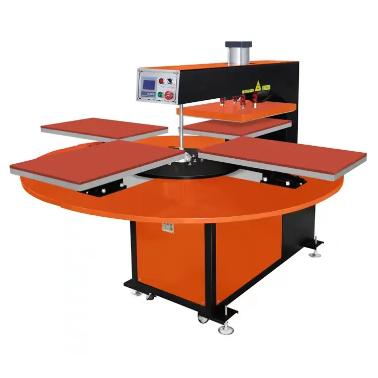 guangzhou factory heatpress Four station pneumatic heat press machine JC-25  40*60cm  220V single phase With 2 laser lights