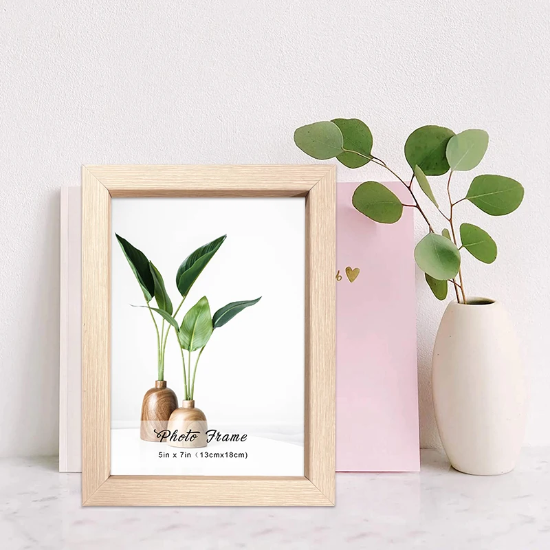Factory Direct Sales Small Rectangle Oak Wood Tabletop Photo Frame