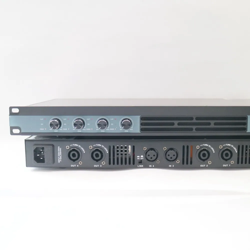 4-канальный цифровой усилитель мощности 1U 5200 Вт пиковый 4x650