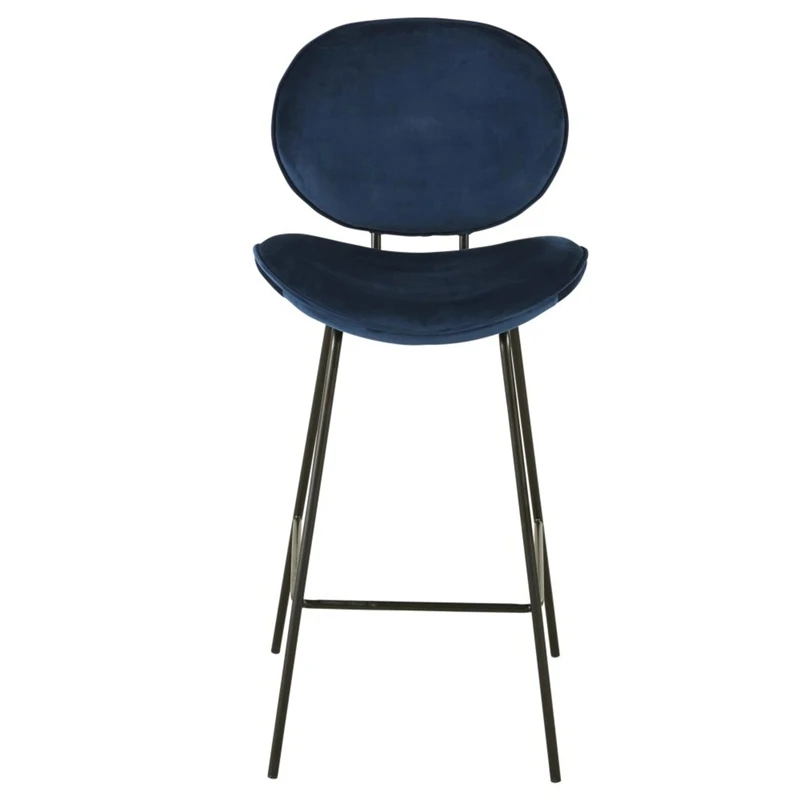 
Modern Ergonomic Metal Frame High Fabric Cover Bar Chair For Breakfast Cafe Room Counter Bar Stool 