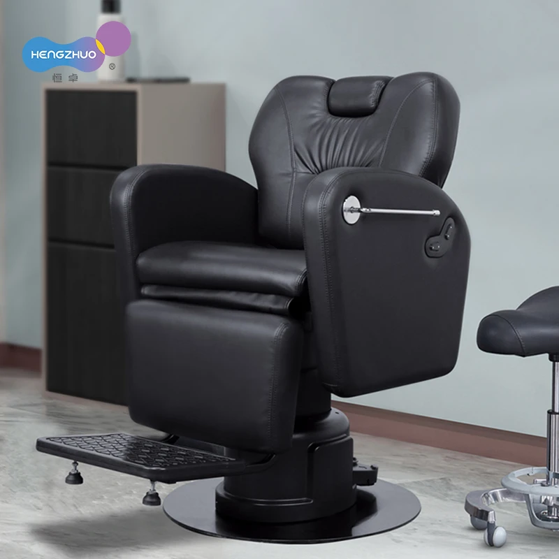 Professional Electric Barber Chair for Men with 2 Motors Hairdressing Equipment Beauty Salon Furniture for Hair Stylist