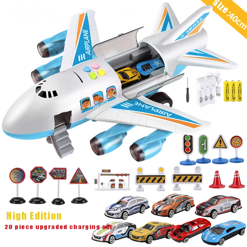 Electric B/O Toy Plane Children Intelligence Airplane Toys Mobile Inertial Simulation Airliner With Light and Music Toys