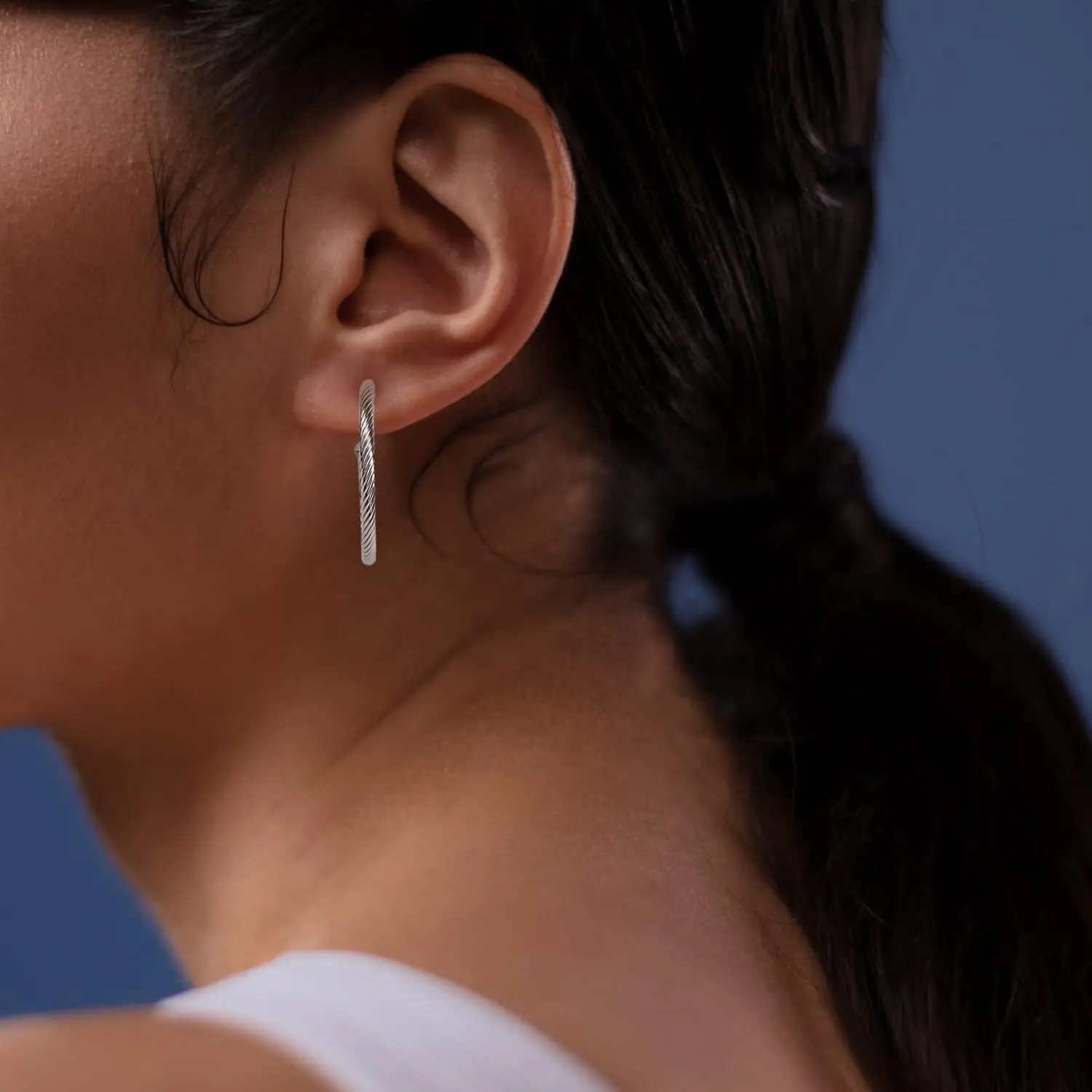 Designer Jewelry Hoop Earrings Inspired Twisted Cable Wire Crossover Half Hoop Earrings Luxcury Earrings