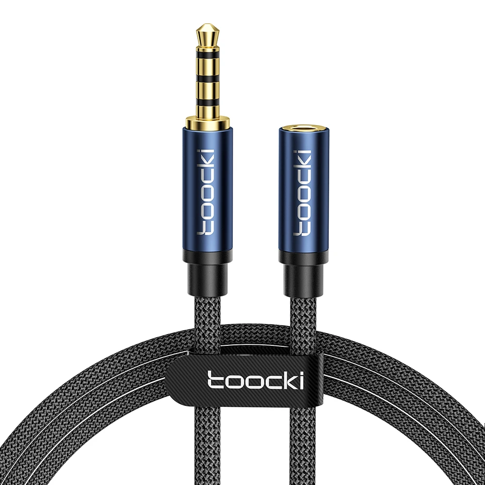 Toocki Wholesale 0.5m 1m 2m 3m 5m Aux Cord Headphone Audio Jack Cable Auxiliary Cable 3.5mm Male to Female Aux Cable