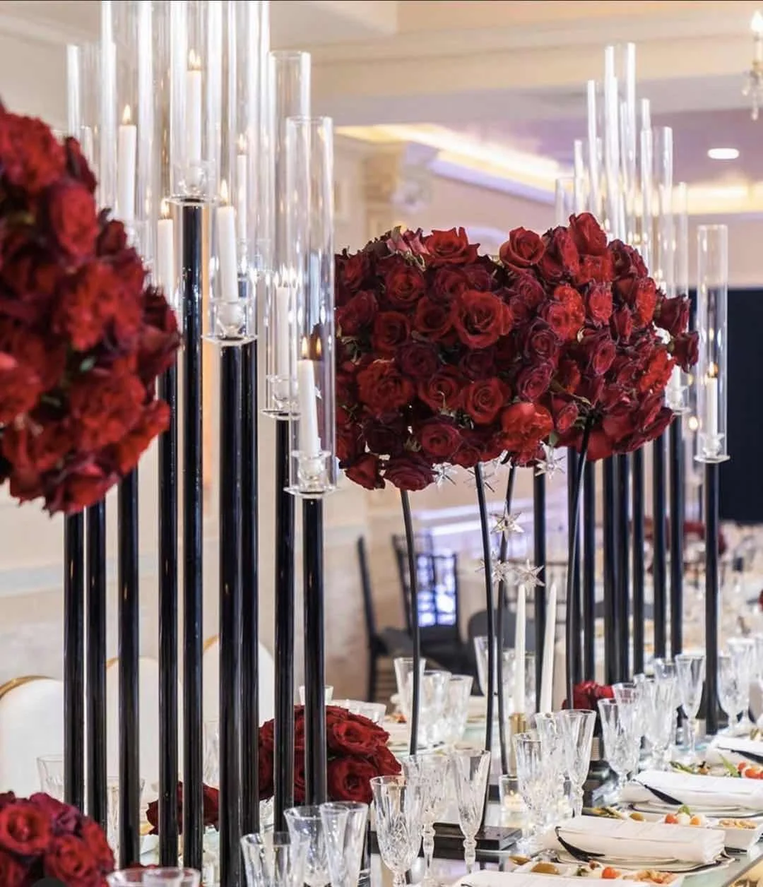 ZT-431Wedding события украшения черного цвета с украшением в виде кристаллов столб