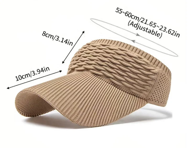 Korean version big brim Fashion knitting Golf Visor Outdoor sunshade Knitted Hollow baseball empty Top Sun Hat