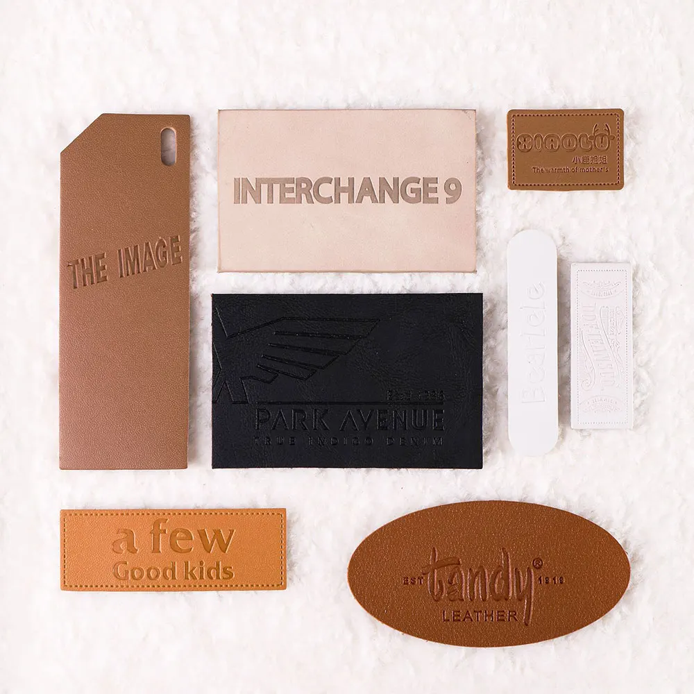 High Quality Garment Leather Patch Label Custom Logo Suede Soft Leather Patch Label Wholesale Cloth Luggage Leather Tag For Bag