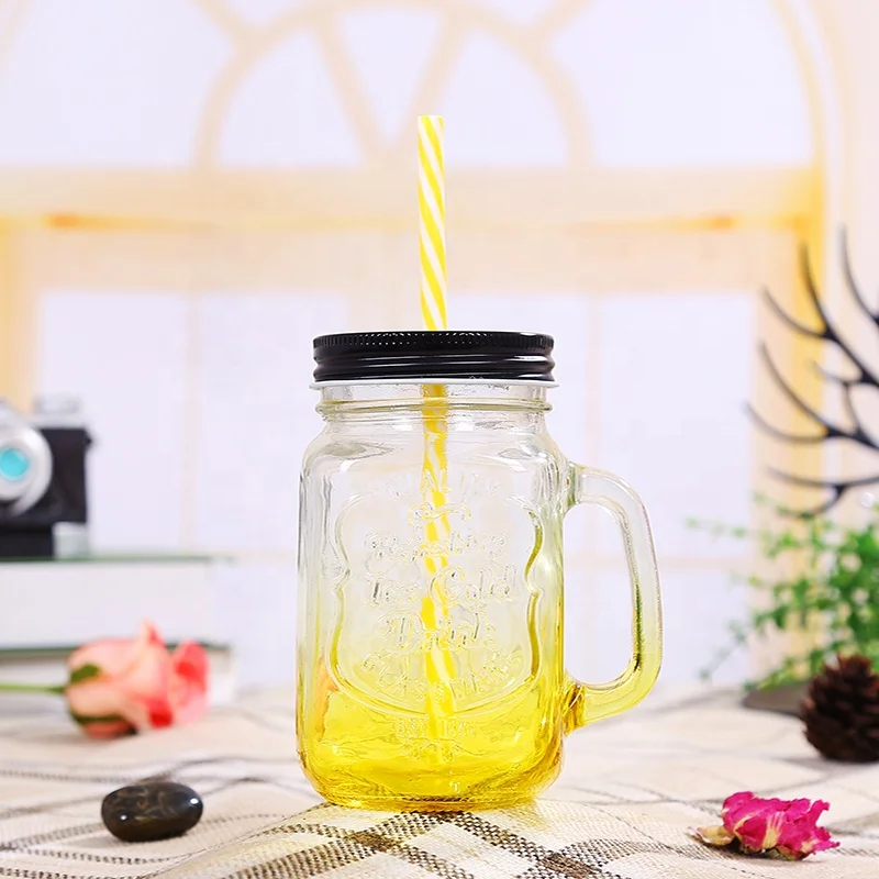 Wholesale New Mexican Style Glass Cup Clear Drinking Mug With Handle Glass Cup