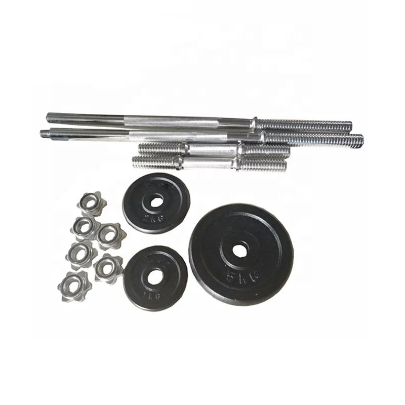 50kg gym fitness equipment cast iron dumbbell set 2 in1 adjustable dumbbell set and barbell set