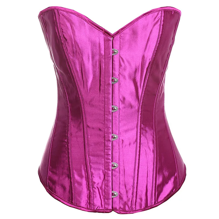Womens Longline Wedding Purple Sexy Solid Color Overbust Bustier Crop Top Corset Tops Corset Para Mujer For Brides Party