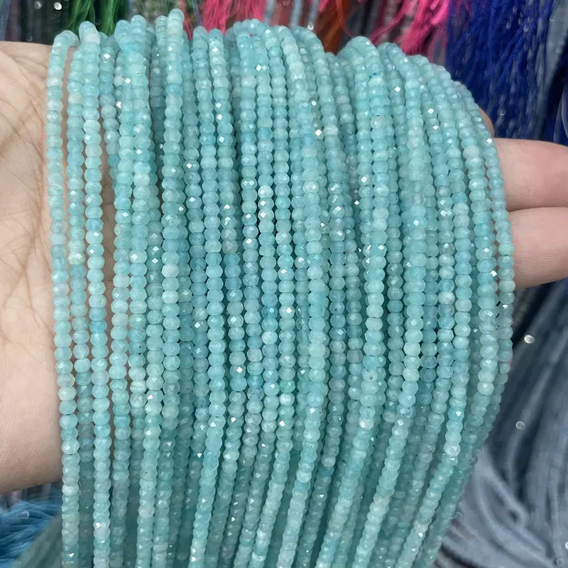 Wholesale Natural Real Green Zambian Emerald Faceted Rondelle Stone Beads Precious Stone Supplies for Jewelry Making