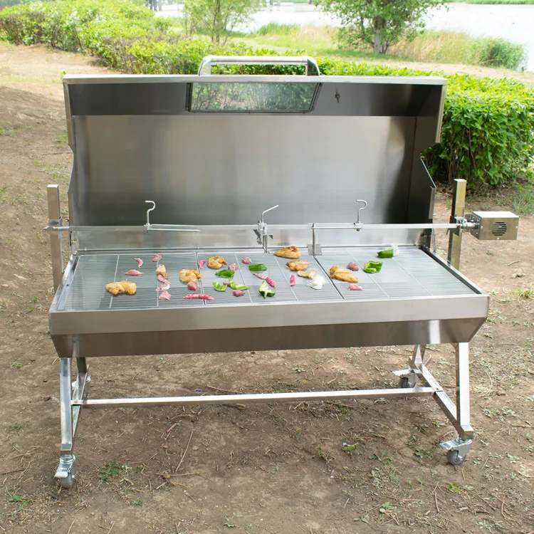 Barbeque Smoker Roast Whole Lamb Rotary Stainless Grilled Chicken Grill Machine
