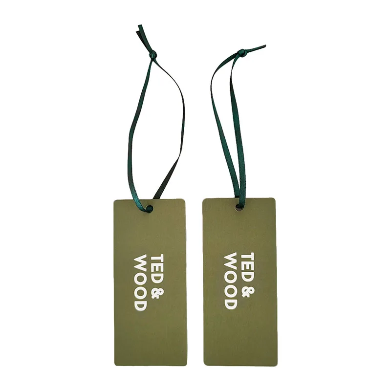 Luxury Eco Friendly Hang Tags Customized White Cardboard Printed Brand Logo Garment Paper Swing Tag for Clothing