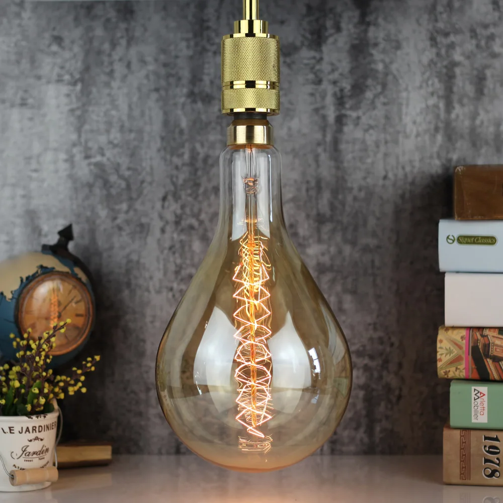  Античный стиль лампочки A160 PS52 E26 110 В 60 Вт большой edison лампы накаливания Декор