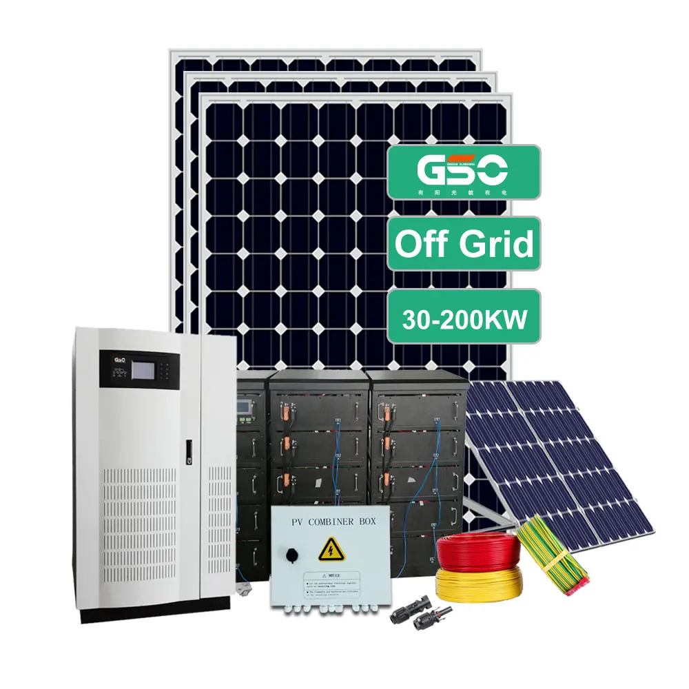 30kw 40kw 50kw 60kw 80kw 100kw 200kw Solar Panels Inverter and Energy Storage System all in one for Industrial