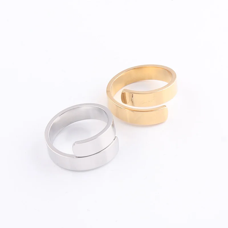 Women Men Jewelry Motivational Ring Adjustable Stainless Steel Engraved Blank Ring