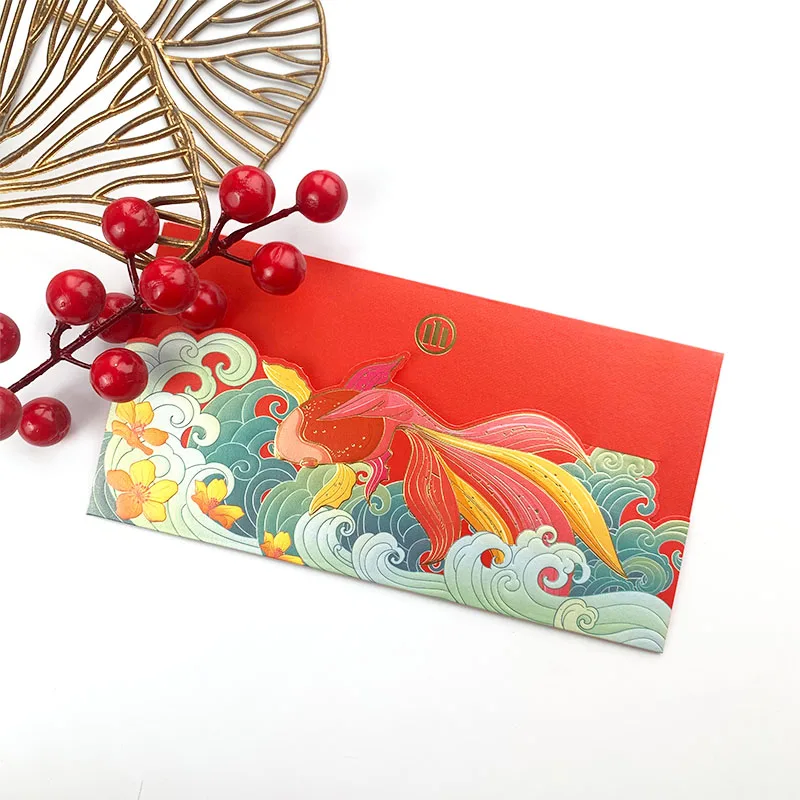 Luxury Custom Made Luna New Year Gift Wedding Hong Bao Lucky Money Ang Pow Wallet Cute Red Packet Envelope Manufacturer