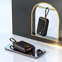 portable 3 in 1 charger fast charging 10000mah powerbank cute mini emergency external power bank with cables for digital product