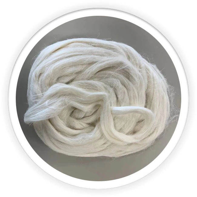 
2000nm white hemp fiber sliver for wool blend spinning 