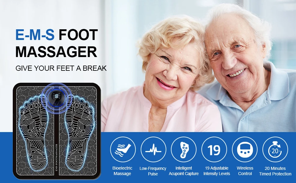 Home Use Folding Portable USB Massage Pad EMS Foot Massager Mat Foot Circulation Device