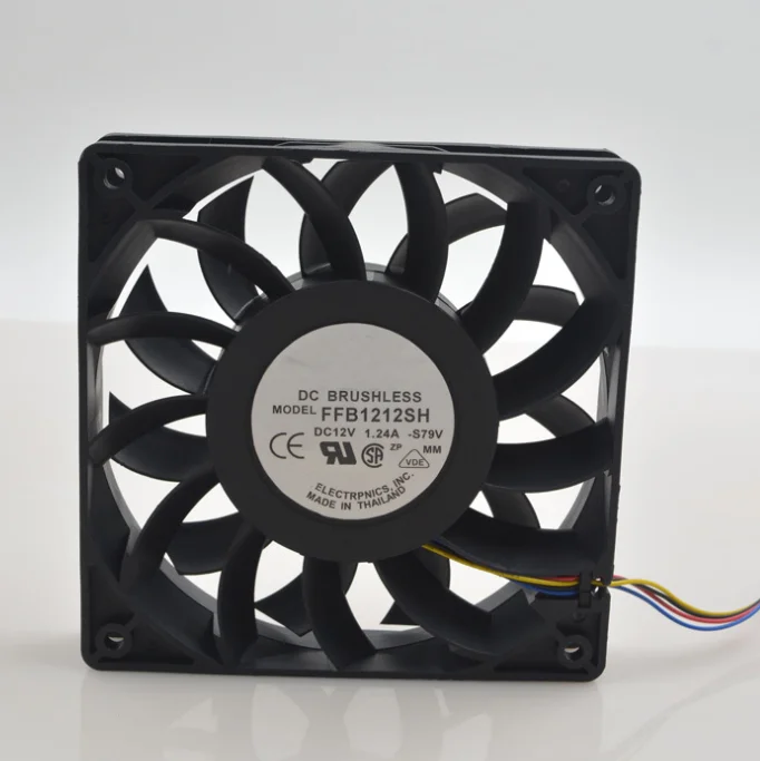 FFB1212SH 12025 12V 1.24A (12 см); 14 8 W 4-провод PWM регулятором температуры грубой