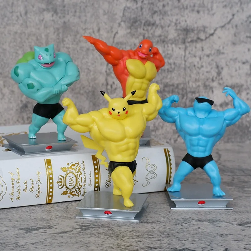 11 см Pokemoned Pickachu фитнес сильная аниме фигурка для коллекции украшения модели игрушки