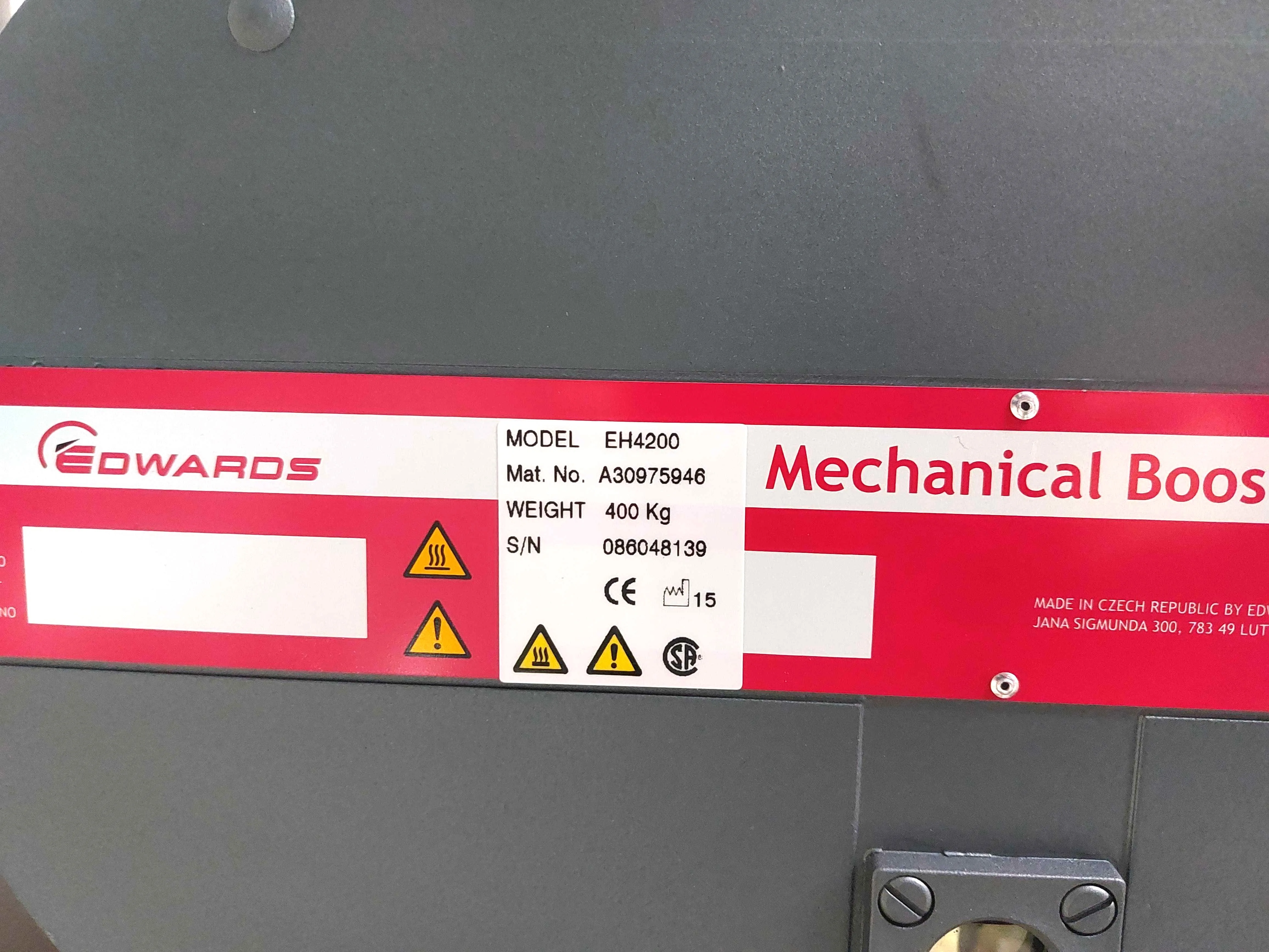Edwards Nrb484000 Gv600/Eh4200 вакуумная насосная система Drystar Sn:086055913