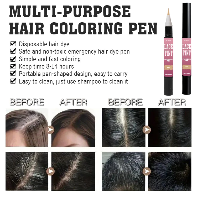 3ml Precise Brush Applicator 4 Colors Lace Tint Pen Private Label Wig Lace Tint Touch Up Paint Pen