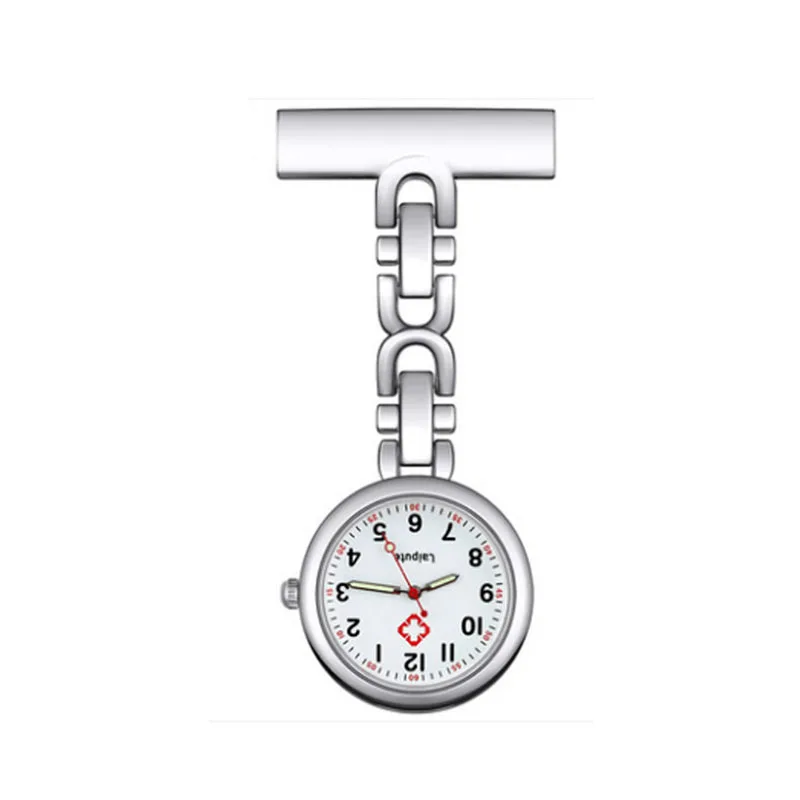 Nurse Lapel Pin Watch Hanging Medical Doctor engraved brooch Pocket Watch Steel Metal Pin-on Lapel Watch