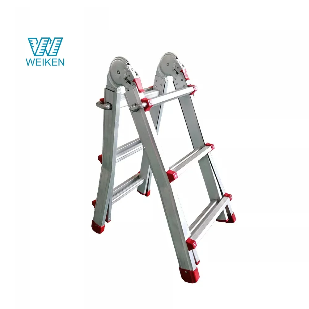 WEIKEN China Factory Attic Stairs Ladder Low Price Aluminum Folding Step Multi Ladder with Big Hinge