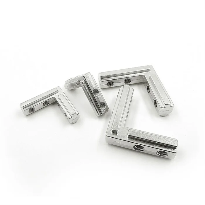 Factory direct sale M4 M5 M6 M8 T Slot L Shape Angle Bracket Aluminum Profile Interior Connector Joint Brackets
