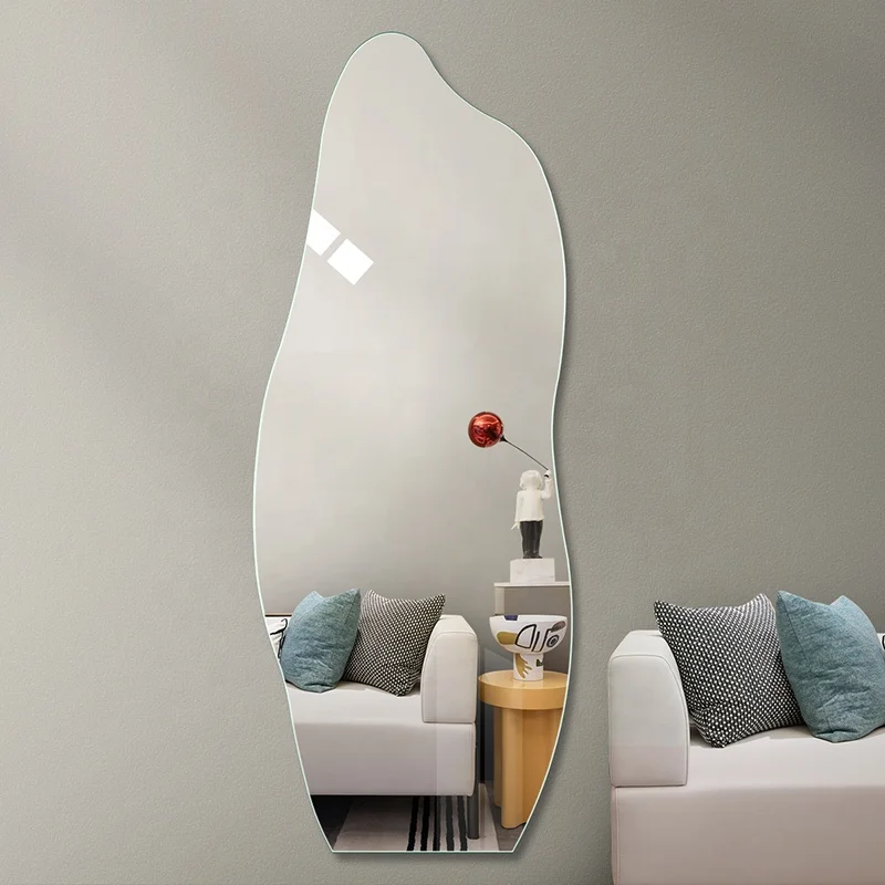 New Design Home Decorative Frameless Irregular Wall Mirror Full Body Explosion Proof Dressing Mirror