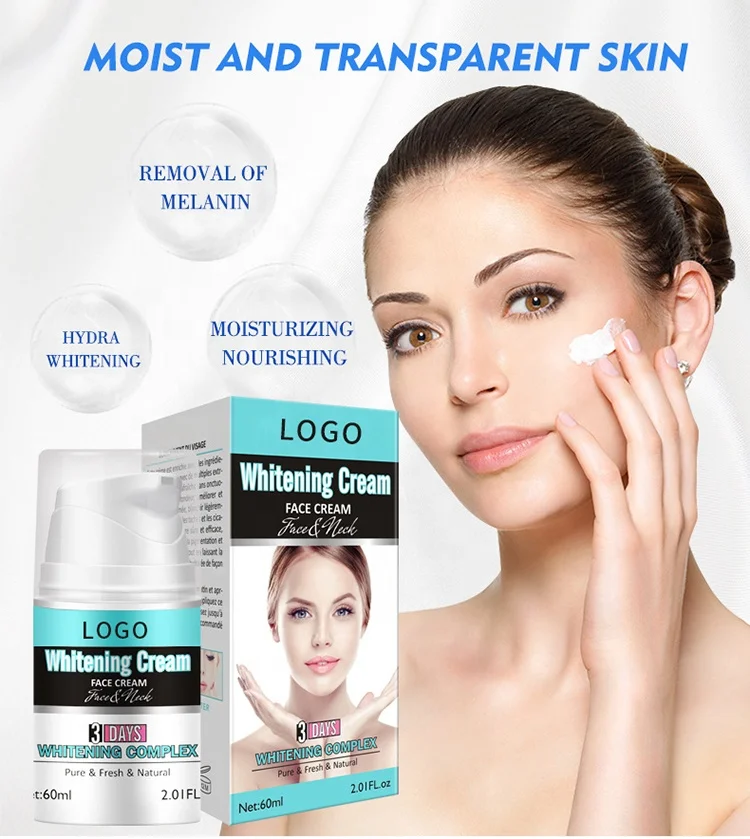 Private label customized african face whitening cream lotion neck skin moisturizing whitening cream