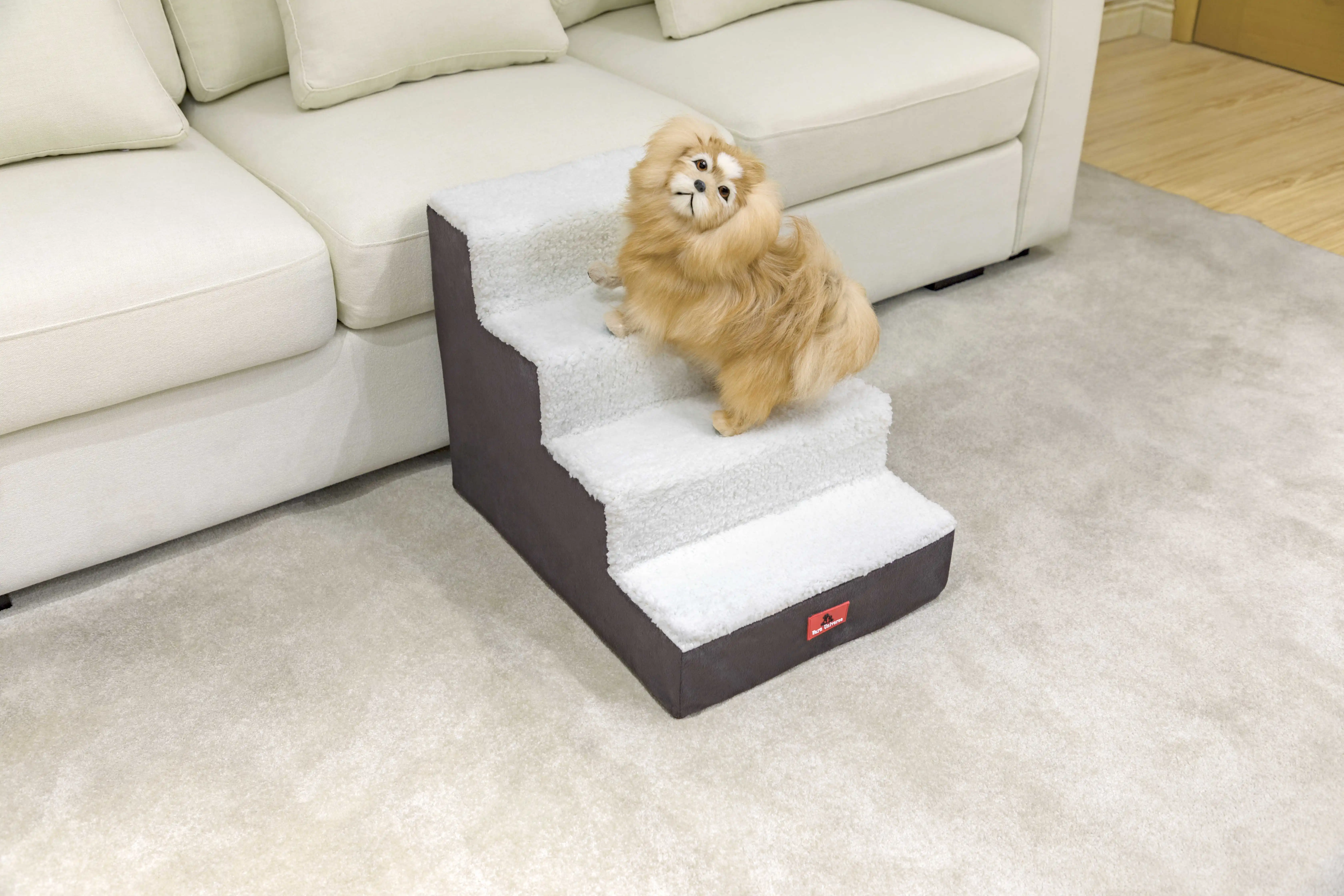 High Density Foam Four Tier Pet Steps Portable Pet Dog Ladder Pet Stairs