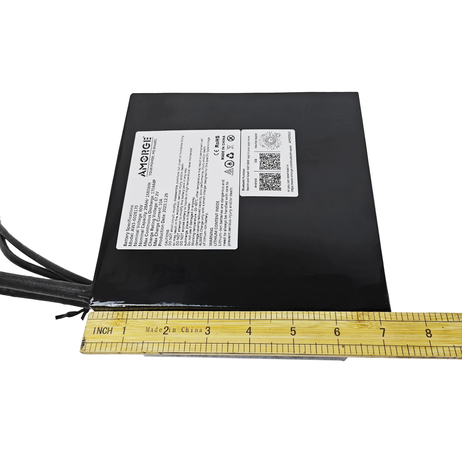 AMORGE 60V 28Ah 170AMP литиевая батарея с ANT Bluetooth BMS
