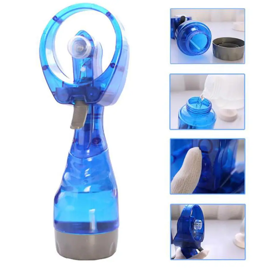 Handheld Mini Water Bottle Spray Cool Mist Fan Plastic Student Sports Fan Outdoor Travel Portable Cooling Spray Fan