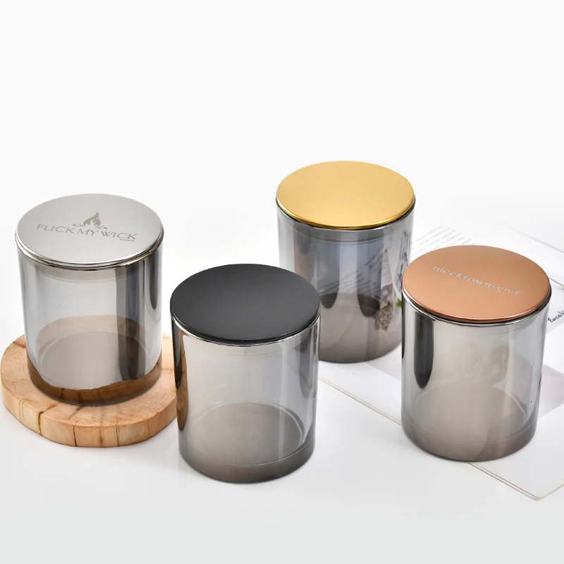 Manufacturers Direct Custom Logo Various Sizes Empty Scented Candle Jars with Flat Mirror Lid